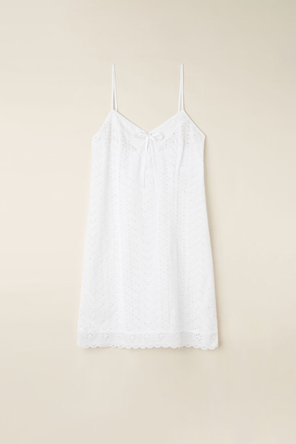 White - 001 - White Intimissimi Hello Sunshine Sangallo Lace Chemise | BIPH-47639