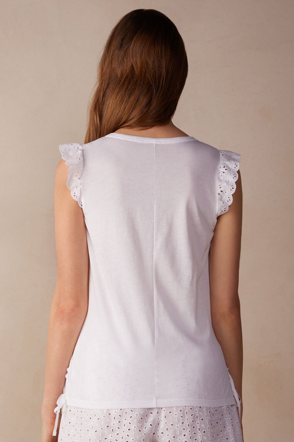 White - 001 - White Intimissimi Hello Sunshine Tank Top in Supima® Ultrafresh Cotton | COZV-56390