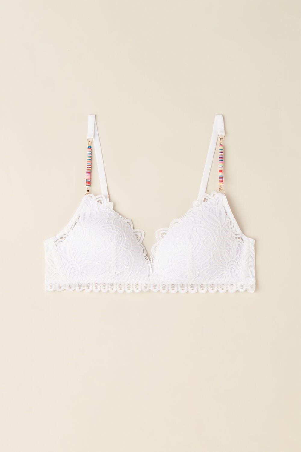 White - 001 - White Intimissimi Hot Summer Days Tiziana Triangle Bra | DPIJ-12563