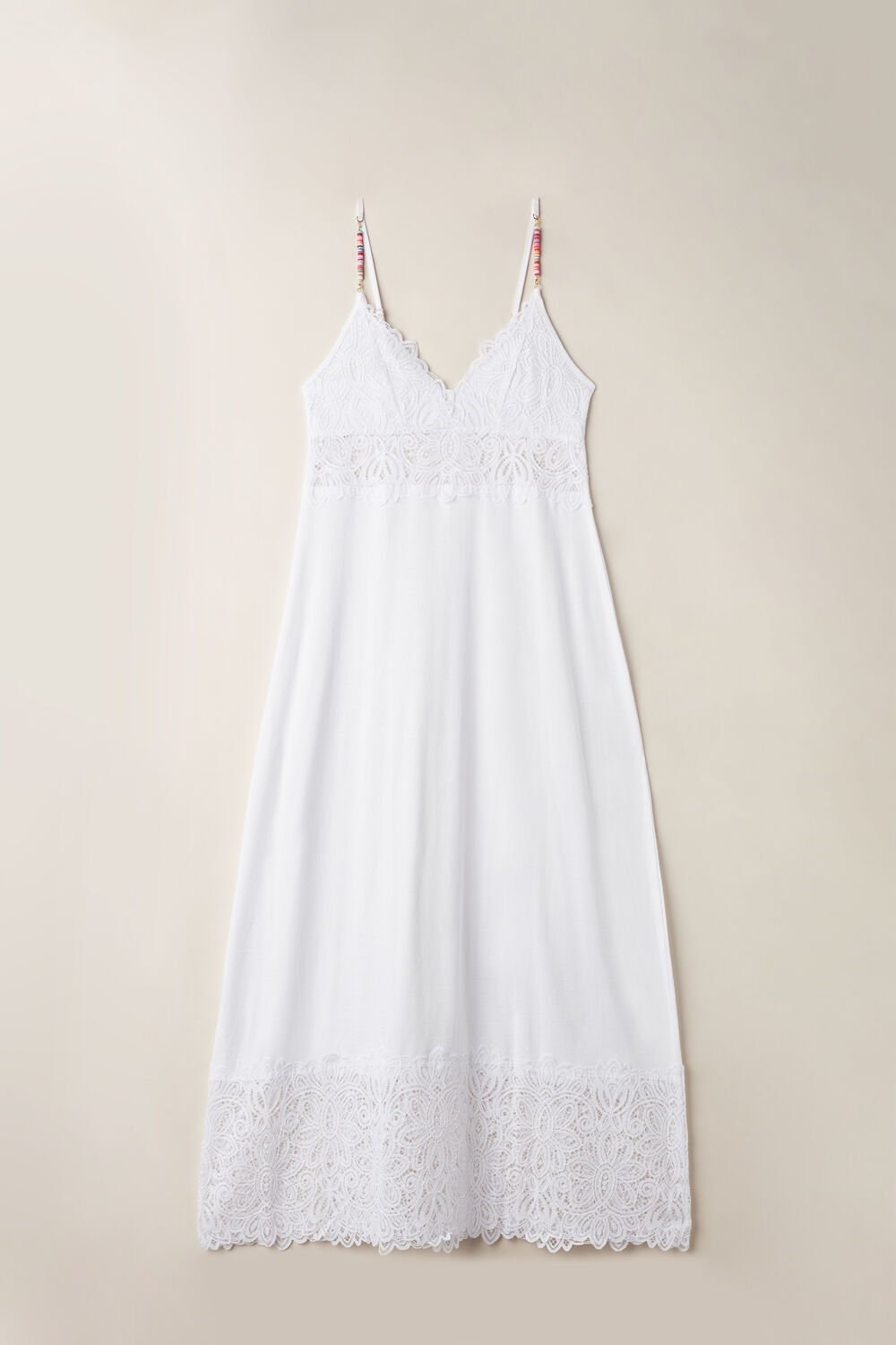 White - 001 - White Intimissimi Hot Summer Days Long Nightgown in Supima® Ultrafresh Cotton | DQNW-34625