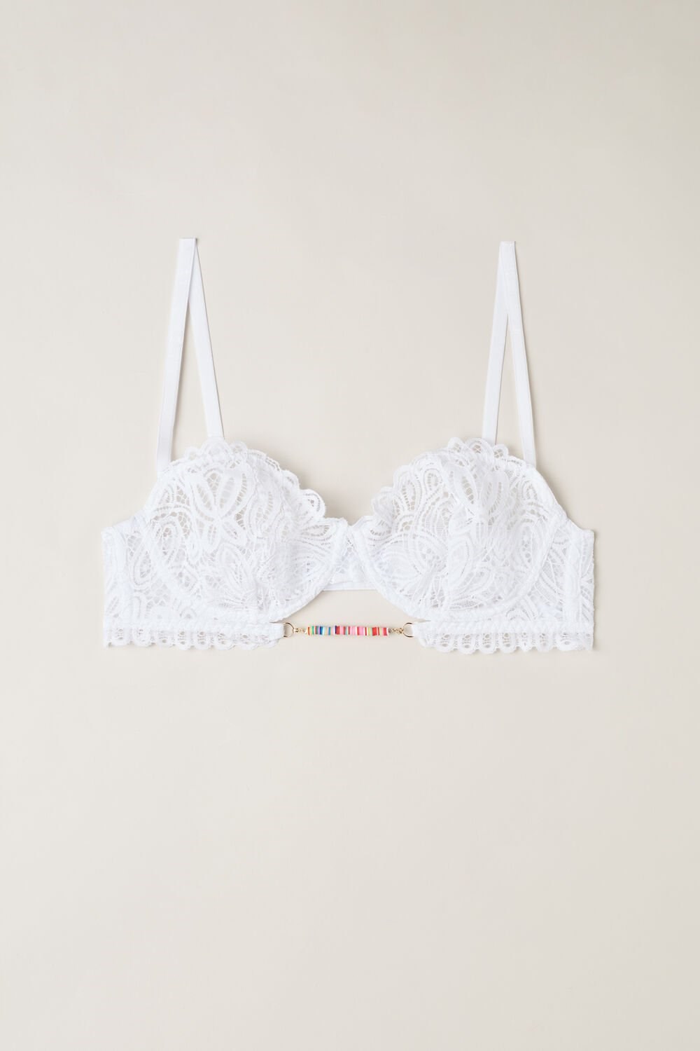 White - 001 - White Intimissimi Hot Summer Days Balconette Bra | LCAS-29658