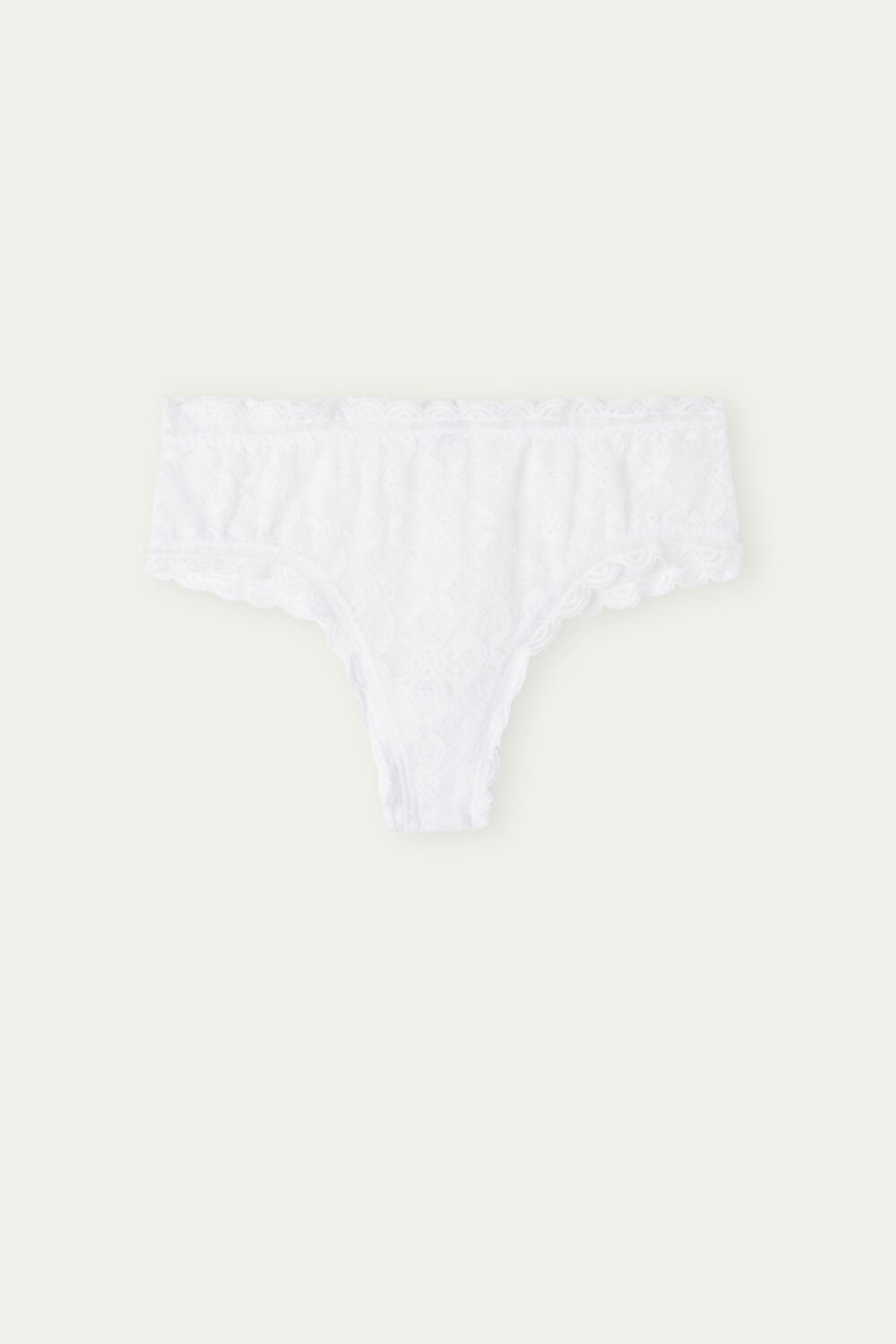 White - 001 - White Intimissimi Lace Hipster Brazilian | EJKL-42759