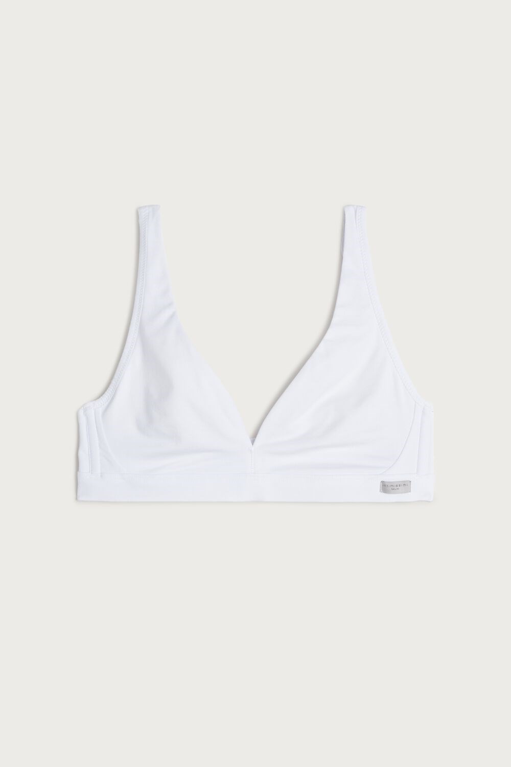 White - 001 - White Intimissimi Lara Cotton Triangle Bra | TUPH-04938