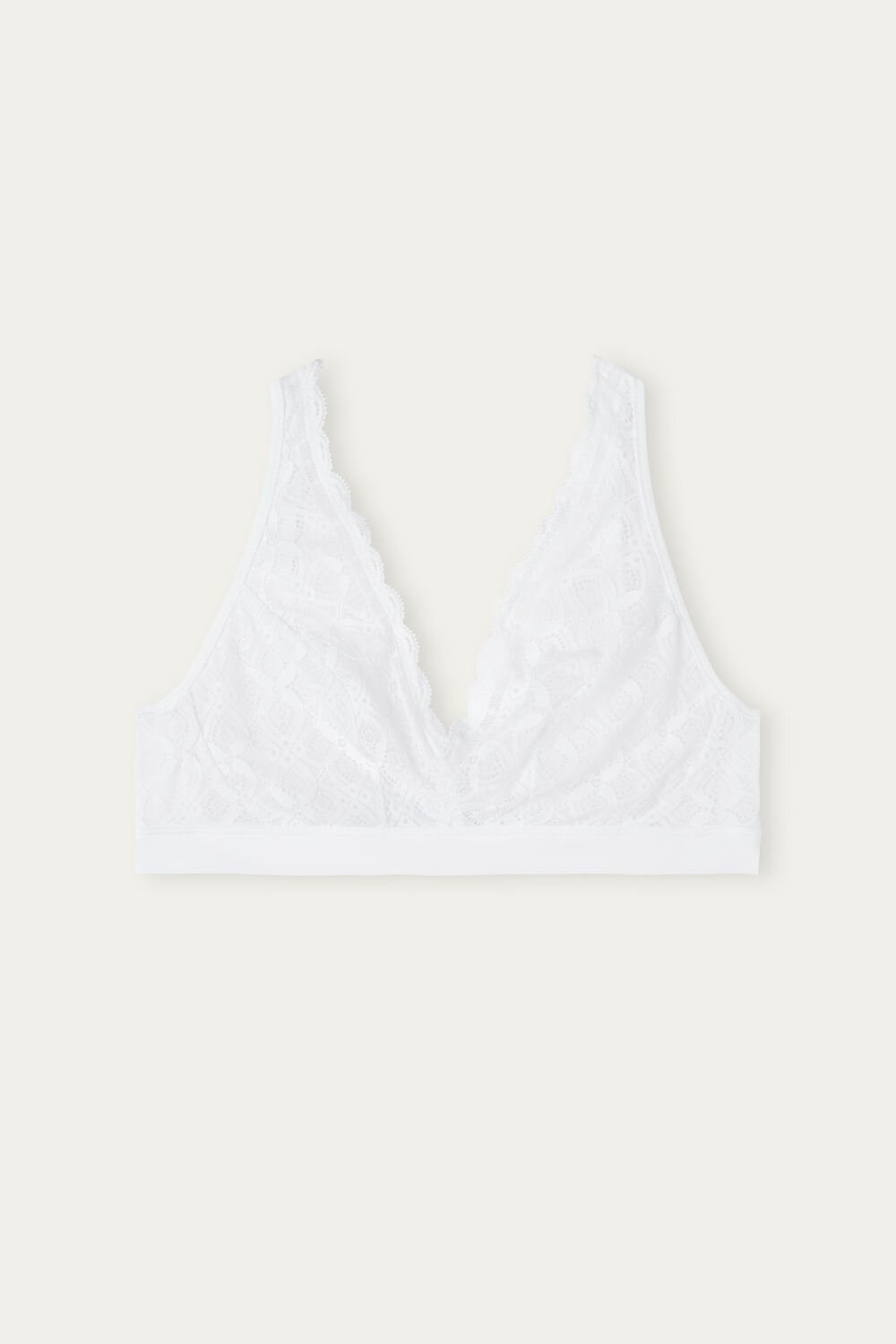 White - 001 - White Intimissimi Lara Triangle Bra in Lace | CREQ-13097