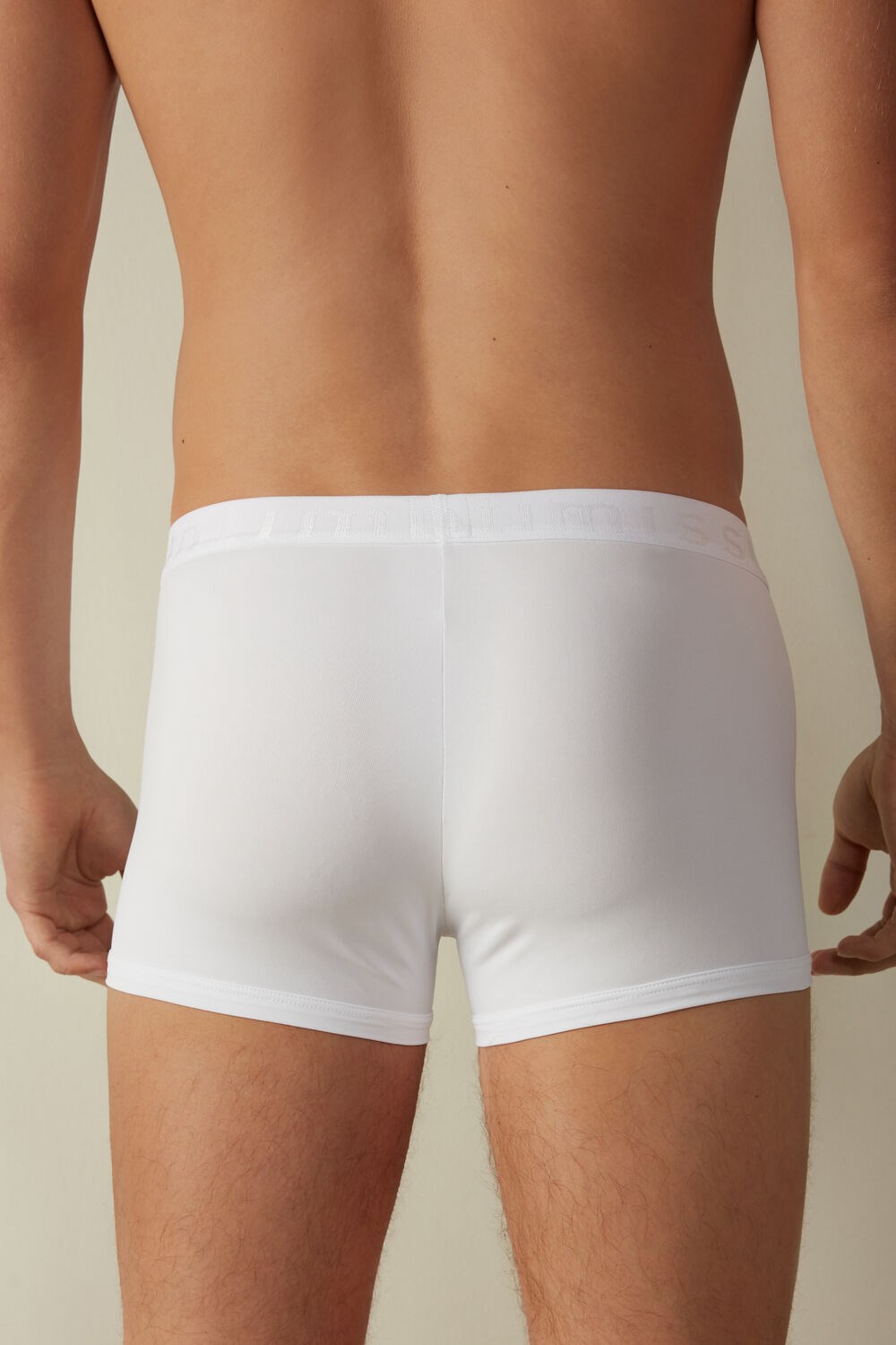 White - 001 - White Intimissimi Microfiber Logo Boxer Shorts | BCDX-34210