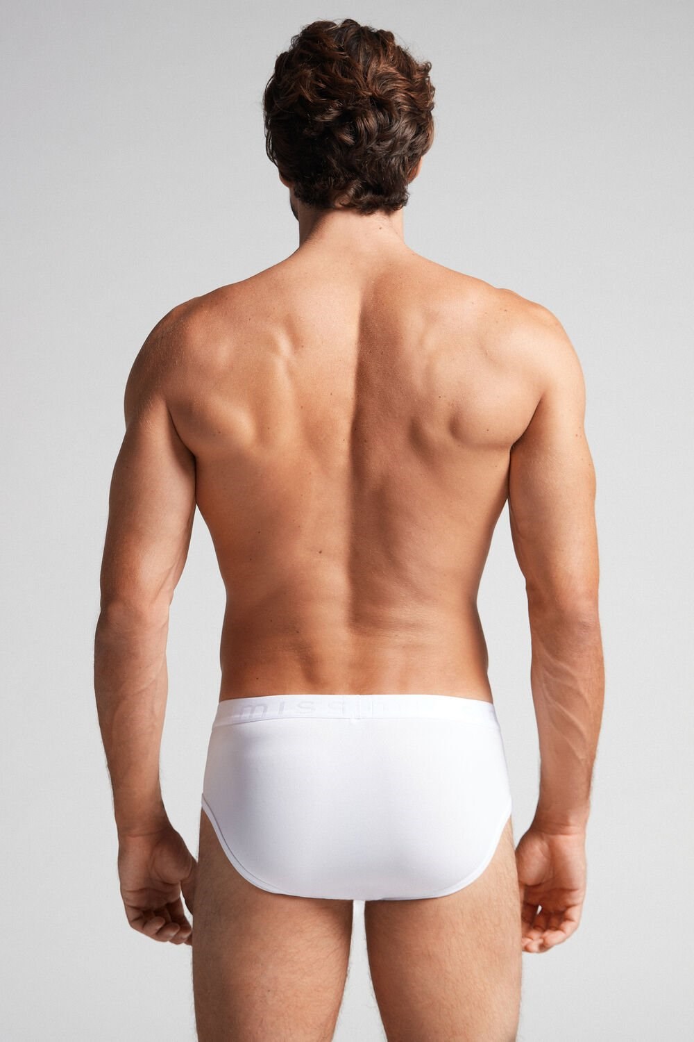 White - 001 - White Intimissimi Microfiber Briefs with Logo Detail | SILT-29860