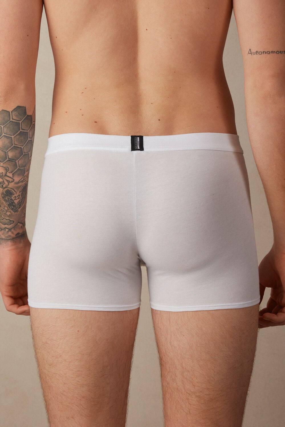 White - 001 - White Intimissimi Natural Fresh Supima® Cotton Boxers | HTUQ-74128