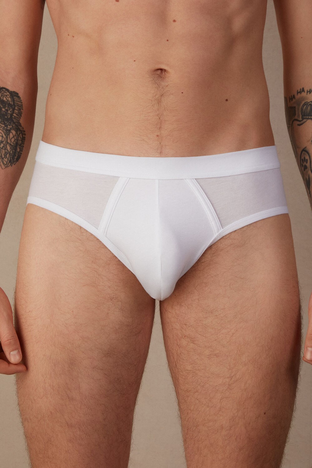 White - 001 - White Intimissimi Natural Fresh Supima® Cotton Briefs | LDVB-26871