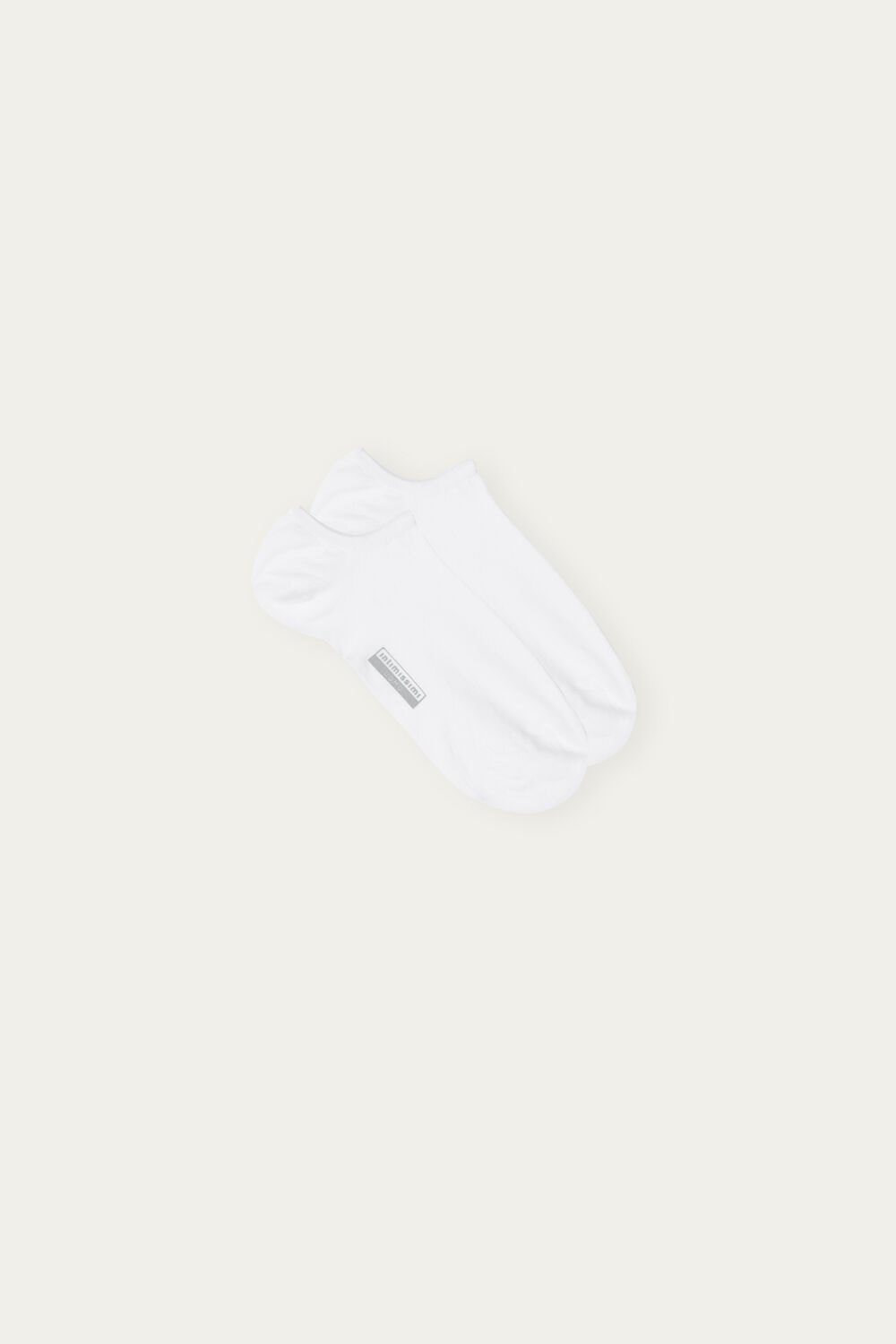 White - 001 - White Intimissimi No-show Socks in Supima® Cotton | KMZG-68527