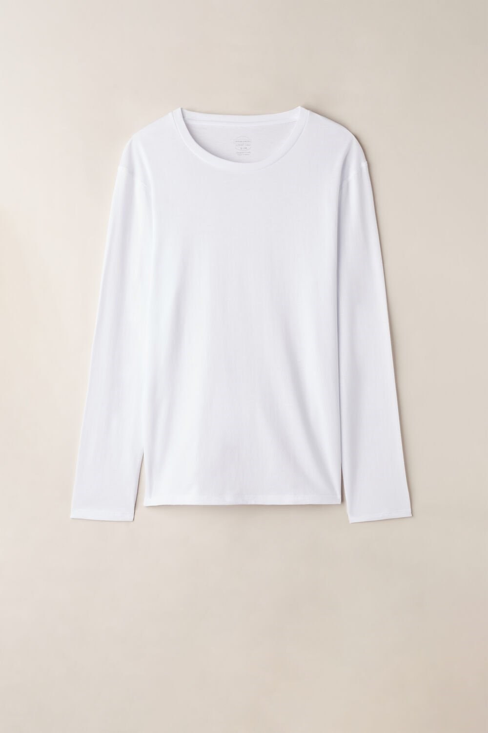 White - 001 - White Intimissimi Oversized Long Sleeve Top in Supima® Cotton | WXDT-92601