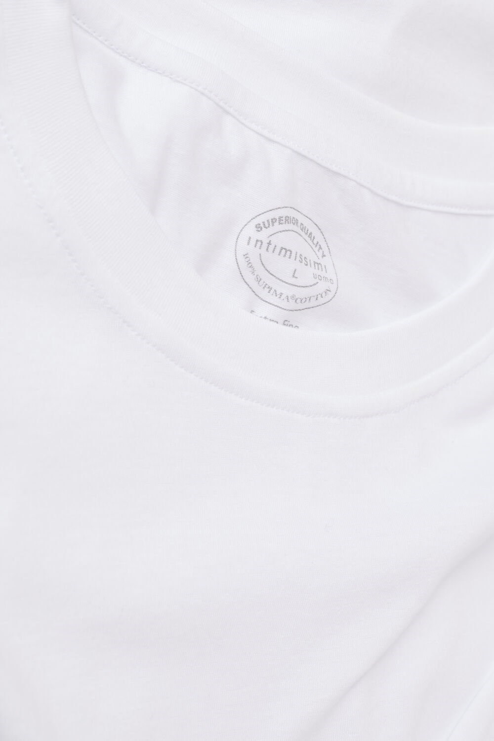 White - 001 - White Intimissimi Regular Fit T-Shirt in Extrafine Supima® Cotton | YKLD-69271