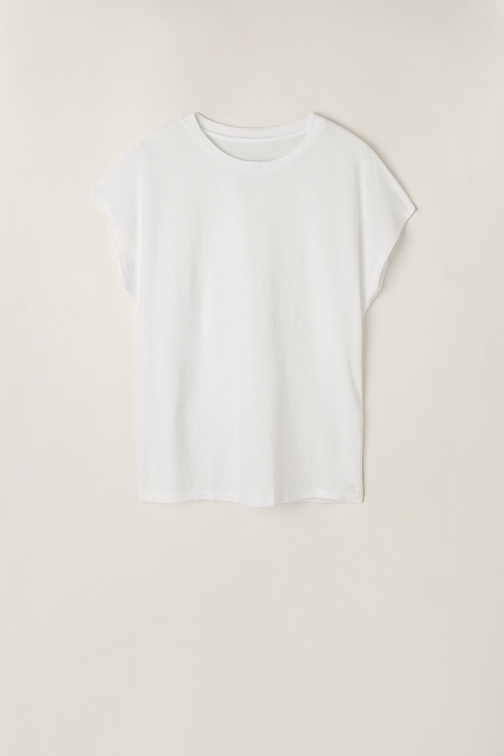 White - 001 - White Intimissimi Short Sleeve Crew Neck Top in Supima® Ultrafresh cotton | OLRI-28039