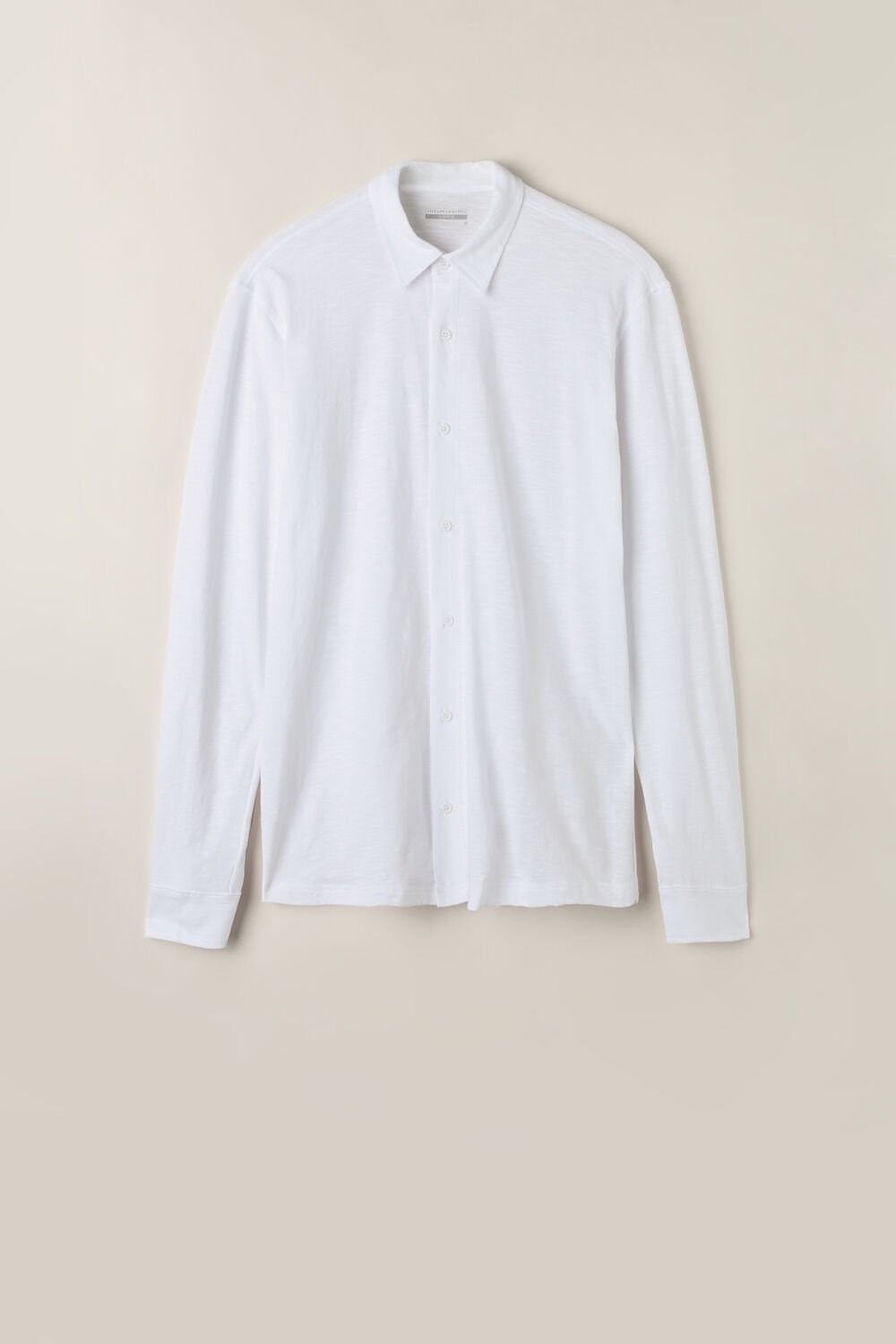 White - 001 - White Intimissimi Slub Cotton Long Sleeve Shirt | BPXD-71452