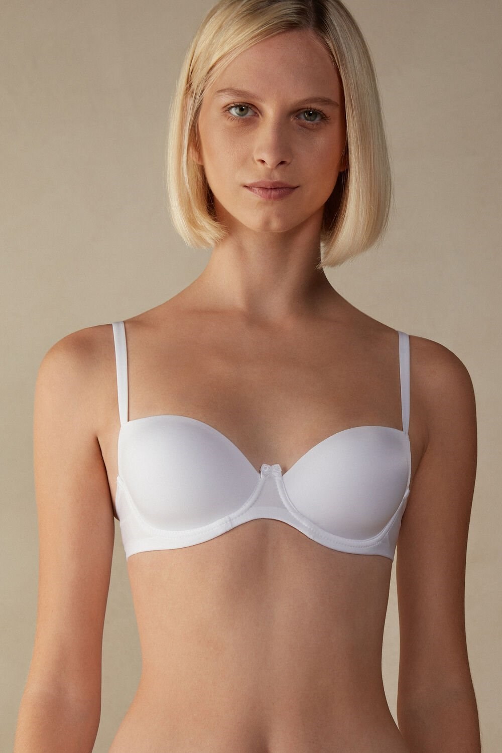 White - 001 - White Intimissimi Sofia Balconette Bra in Ultralight Microfiber | HSXB-23865