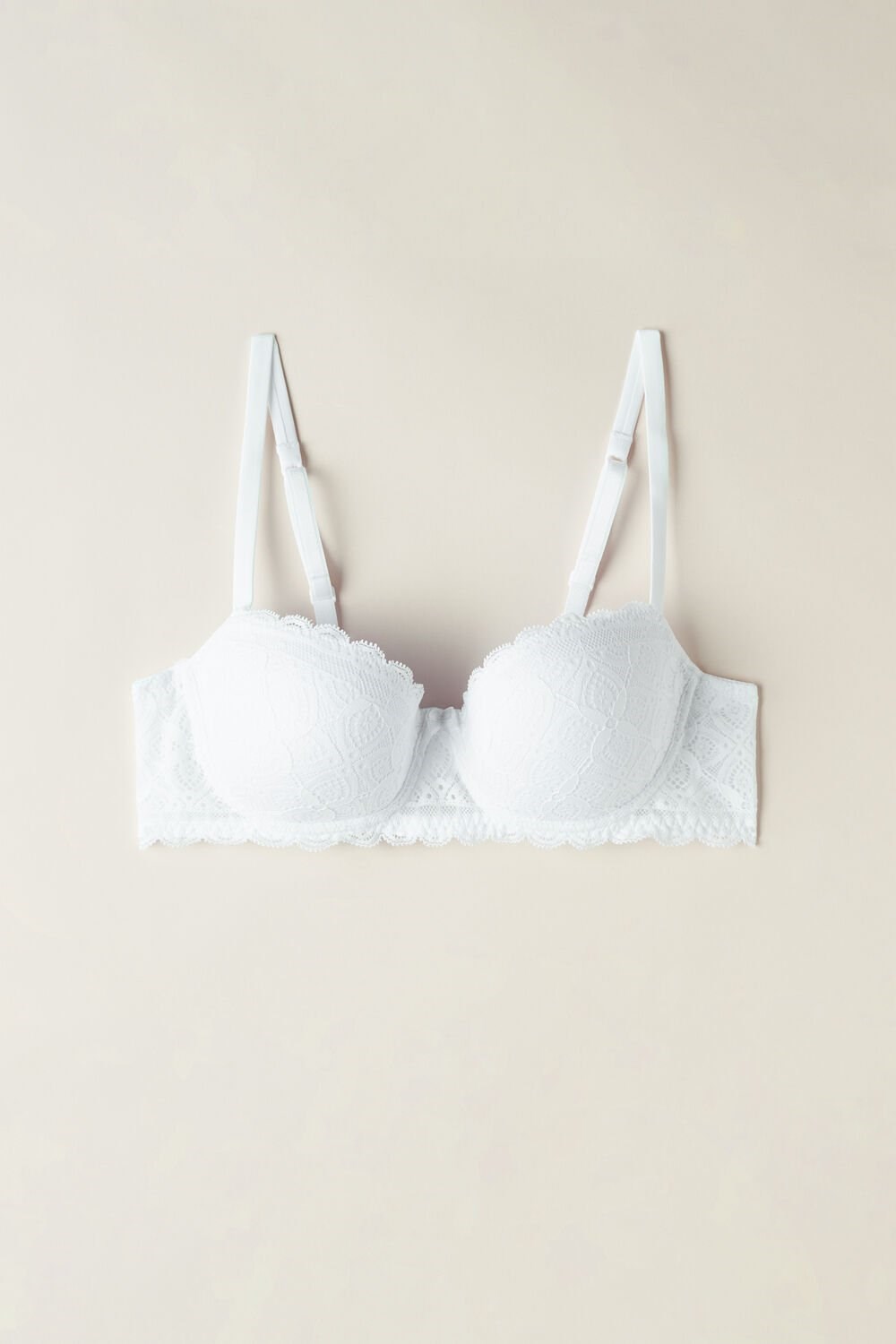 White - 001 - White Intimissimi Sofia Balconette Bra in Lace | UJWQ-70862