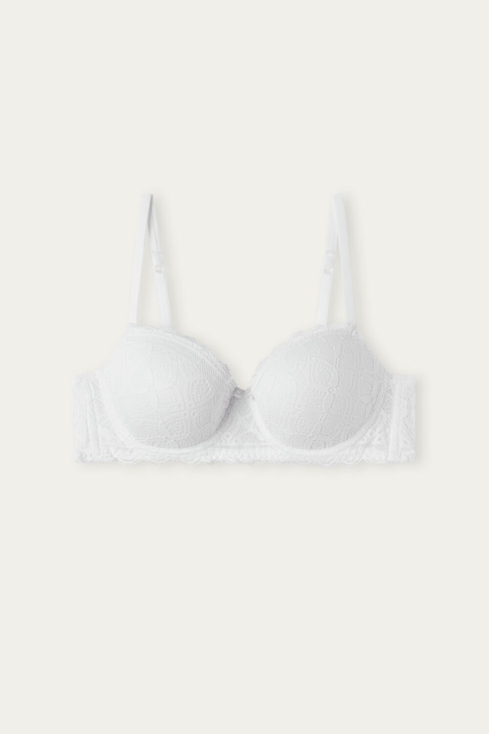 White - 001 - White Intimissimi Sofia Balconette Bra in Lace | YPZQ-58134