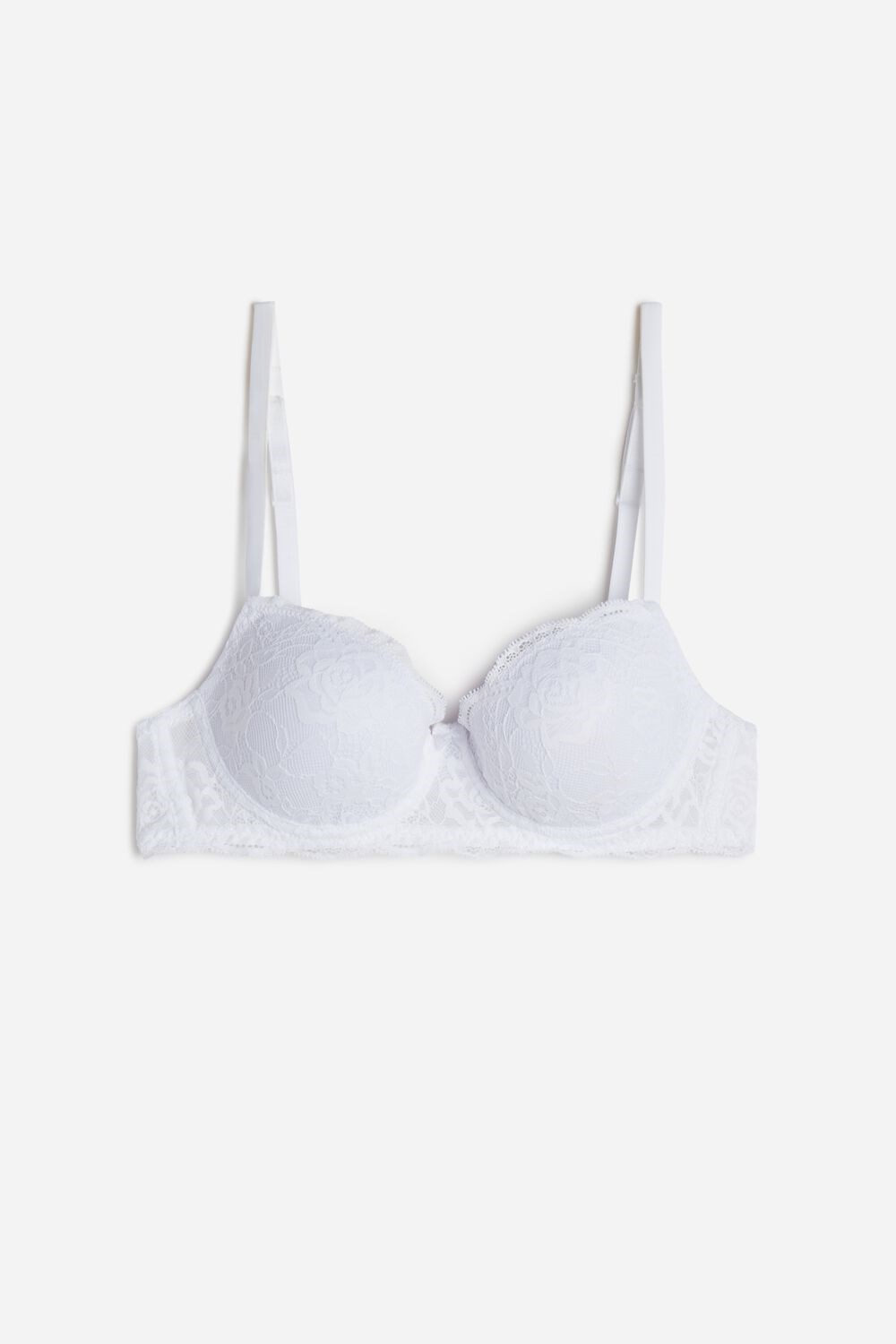 White - 001 - White Intimissimi Sofia Lace Balconette Bra | OWYG-01439