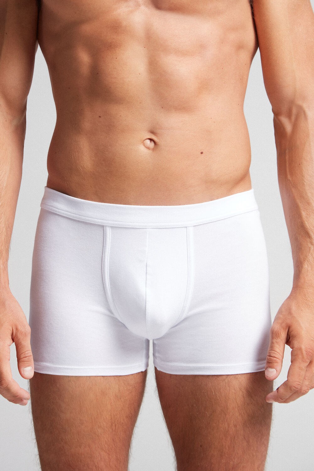 White - 001 - White Intimissimi Supima® Cotton Loose Fit Boxers | UCLD-96873