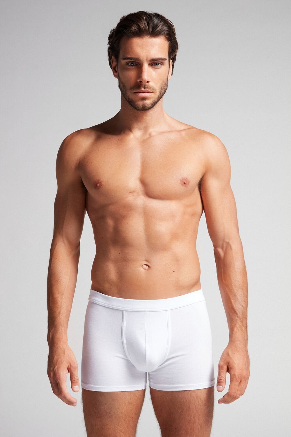 White - 001 - White Intimissimi Supima® Cotton Loose Fit Boxers | UCLD-96873