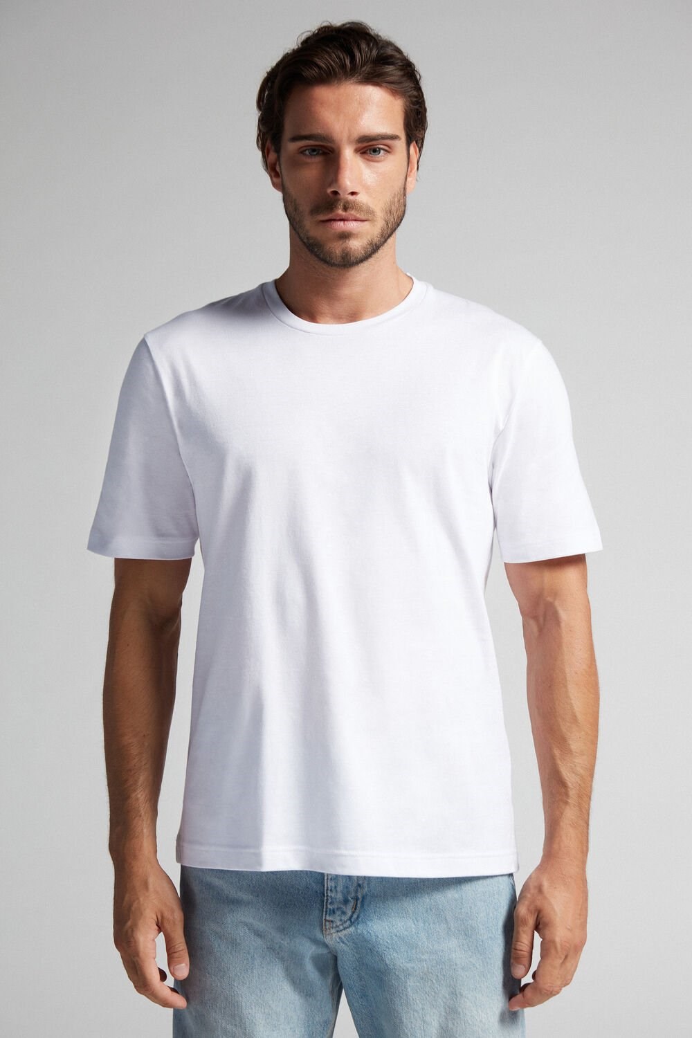 White - 001 - White Intimissimi T-shirt in Cotton Jersey | GDAW-69735