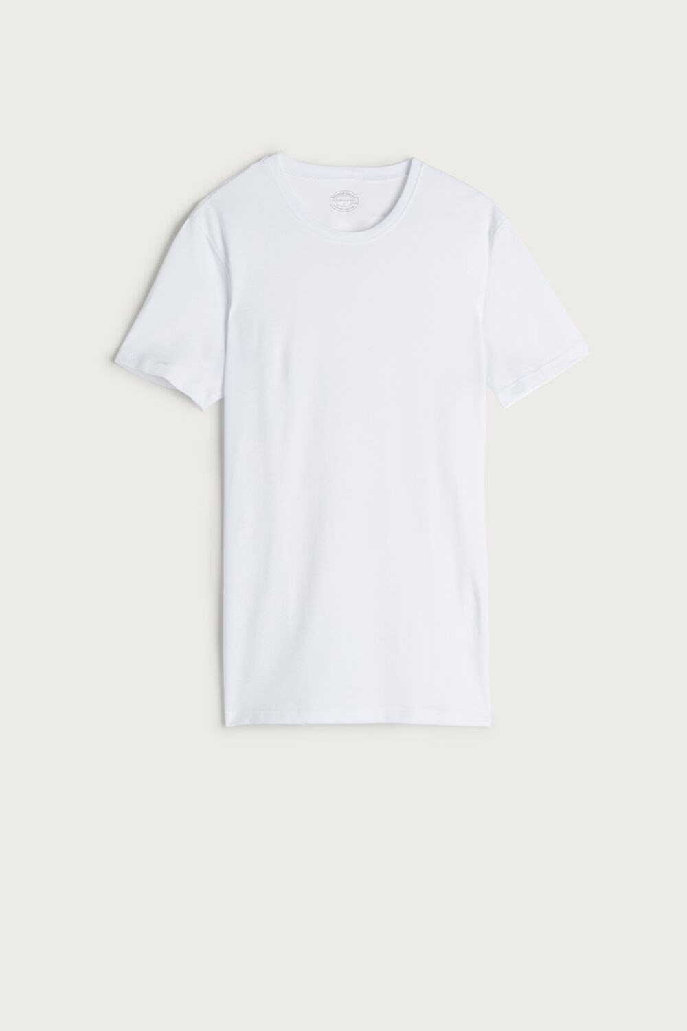 White - 001 - White Intimissimi T-shirt in Stretch Supima® Cotton | ZUIG-78365