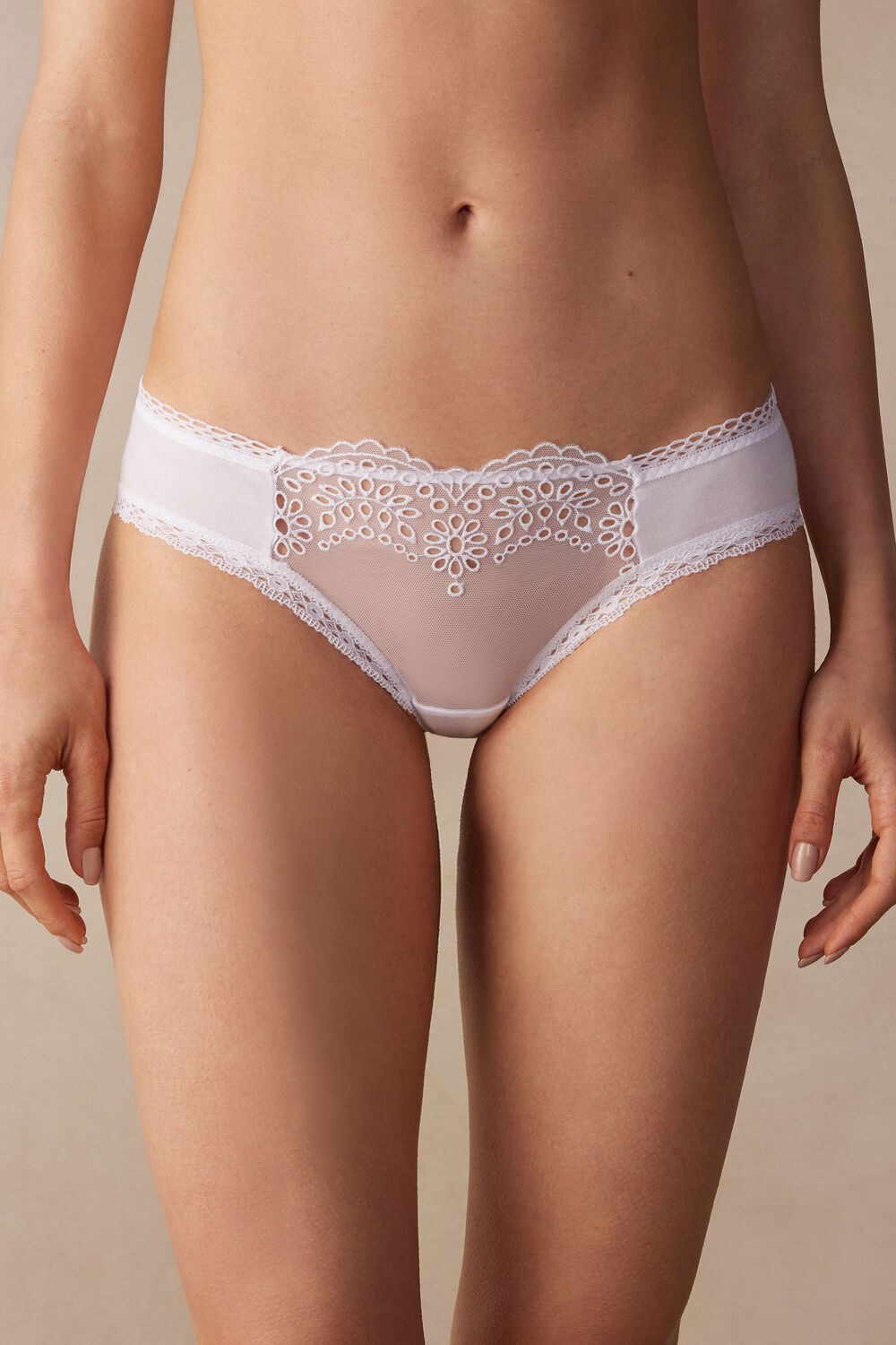 White - 001 - White Intimissimi Timeless Simplicity Cotton Panties | FLOP-94012