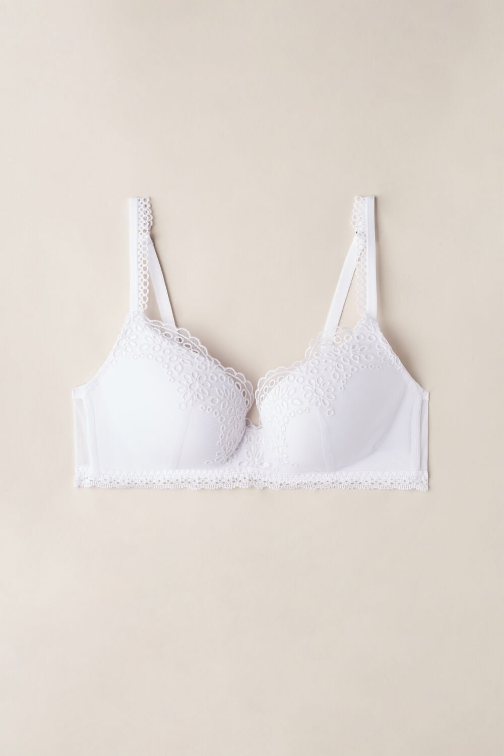 White - 001 - White Intimissimi Timeless Simplicity Adele Triangle Bra | FPWB-58092