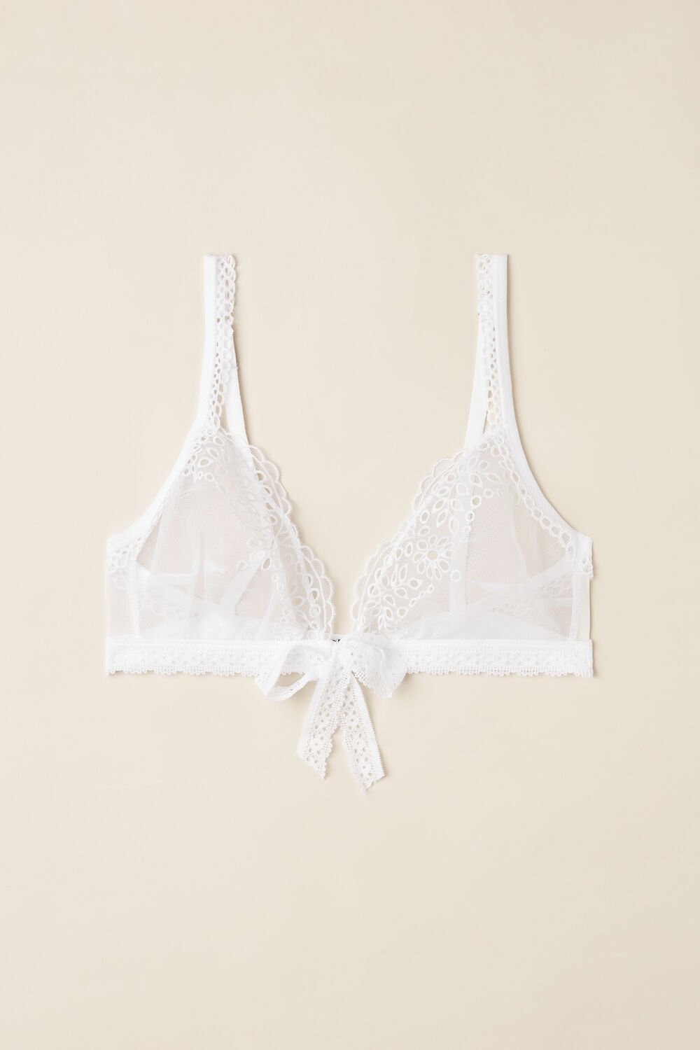 White - 001 - White Intimissimi Timeless Simplicity Triangle Bra | TPCF-62504