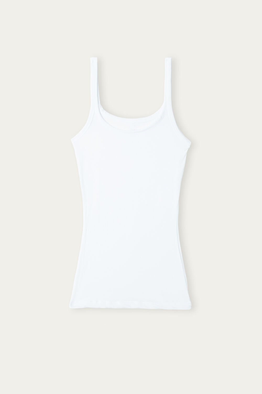 White - 001 - White Intimissimi Ultralight Supima® Cotton Top | UKVC-02137