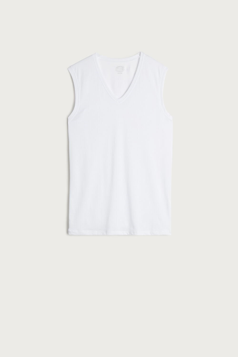 White - 001 - White Intimissimi Wide-Strap Supima Cotton Tank Top | SKJH-27604