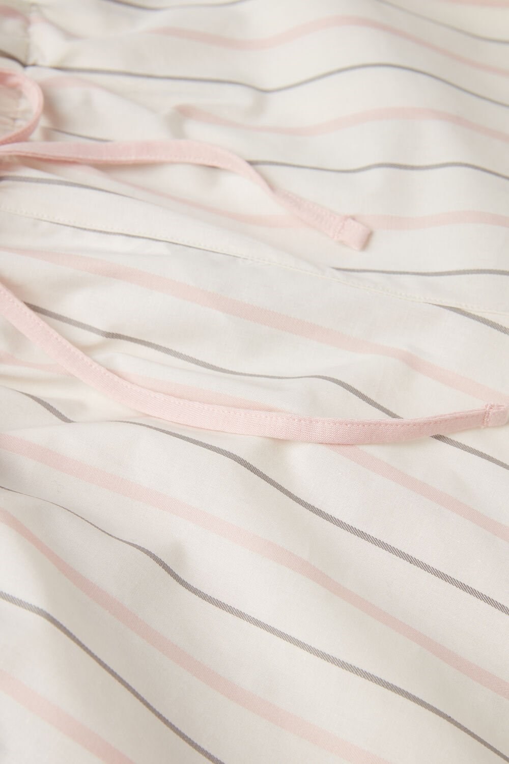 White - 225j - Ecru Beige / Pink Stripe Intimissimi Soft Spring Full Length Cotton Cloth Pants | HFXC-85432