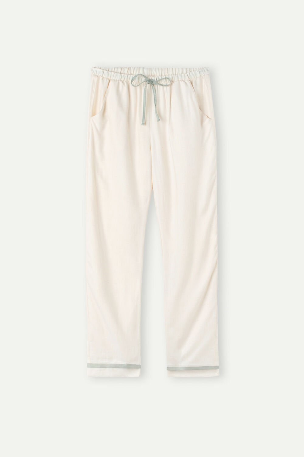 White - 230j - Heather Vanilla Ivory Intimissimi Lost in Fields Full Length Pants in Plain-weave Modal | STGF-01578