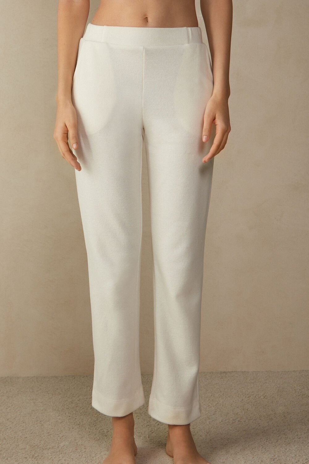 White - 2986 - Cream Intimissimi Warm Cuddles Full Length Pants | LGVY-12873