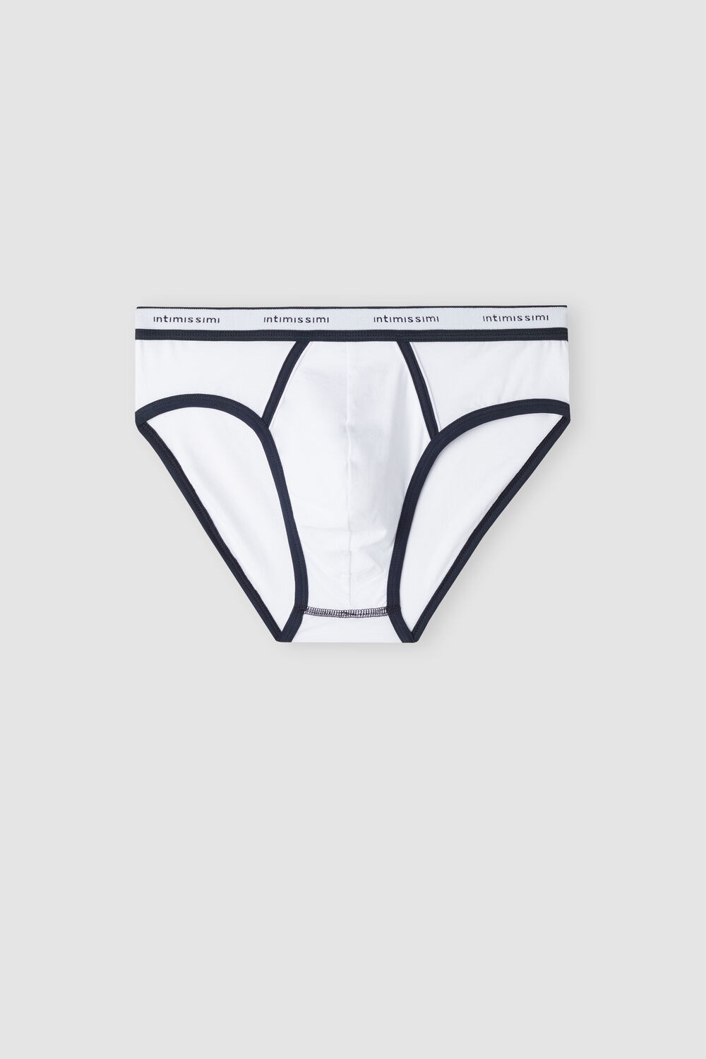 White - 6986 - White / Blue Intimissimi Natural Fresh Supima® Cotton Briefs with Logo | DCJR-23759