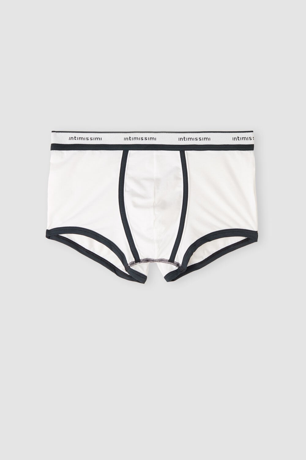 White - 6986 - White / Blue Intimissimi Natural Fresh Supima® Cotton Boxers with Logo | LUFR-12039