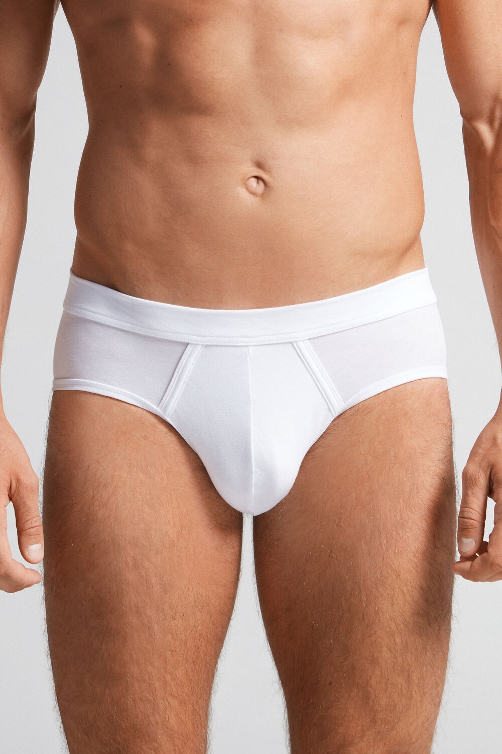 White - 6986 - White / Blue Intimissimi Natural Fresh Supima® Cotton Briefs | RHYP-95204