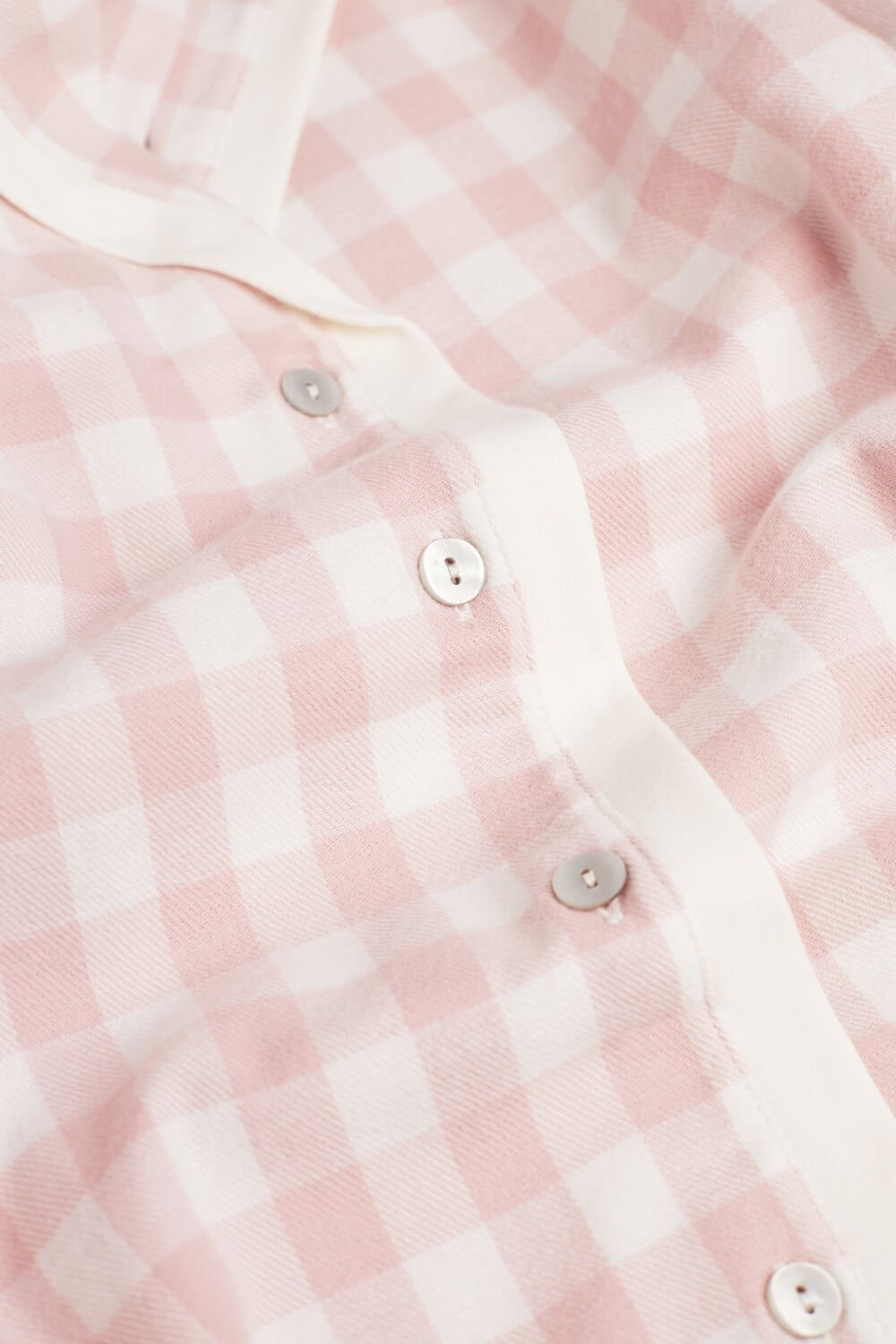 White - 895i - Pink Check / Talc Intimissimi Gingham Lover Shirt in Brushed Cloth | DZMU-08379