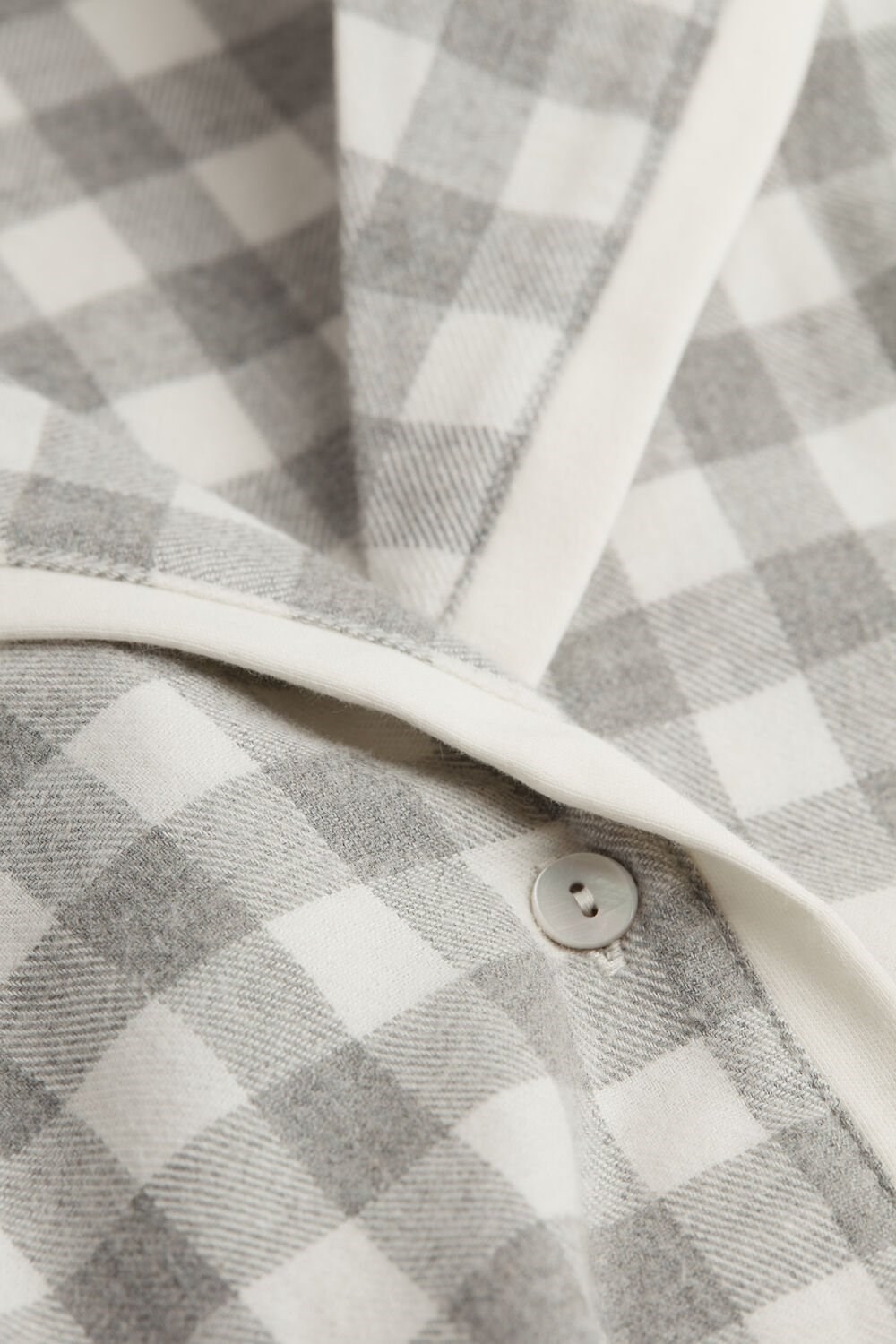 White - 896i - Heathered Grey Square / Talc Intimissimi Gingham Lover Shirt in Brushed Cloth | VJGP-09382