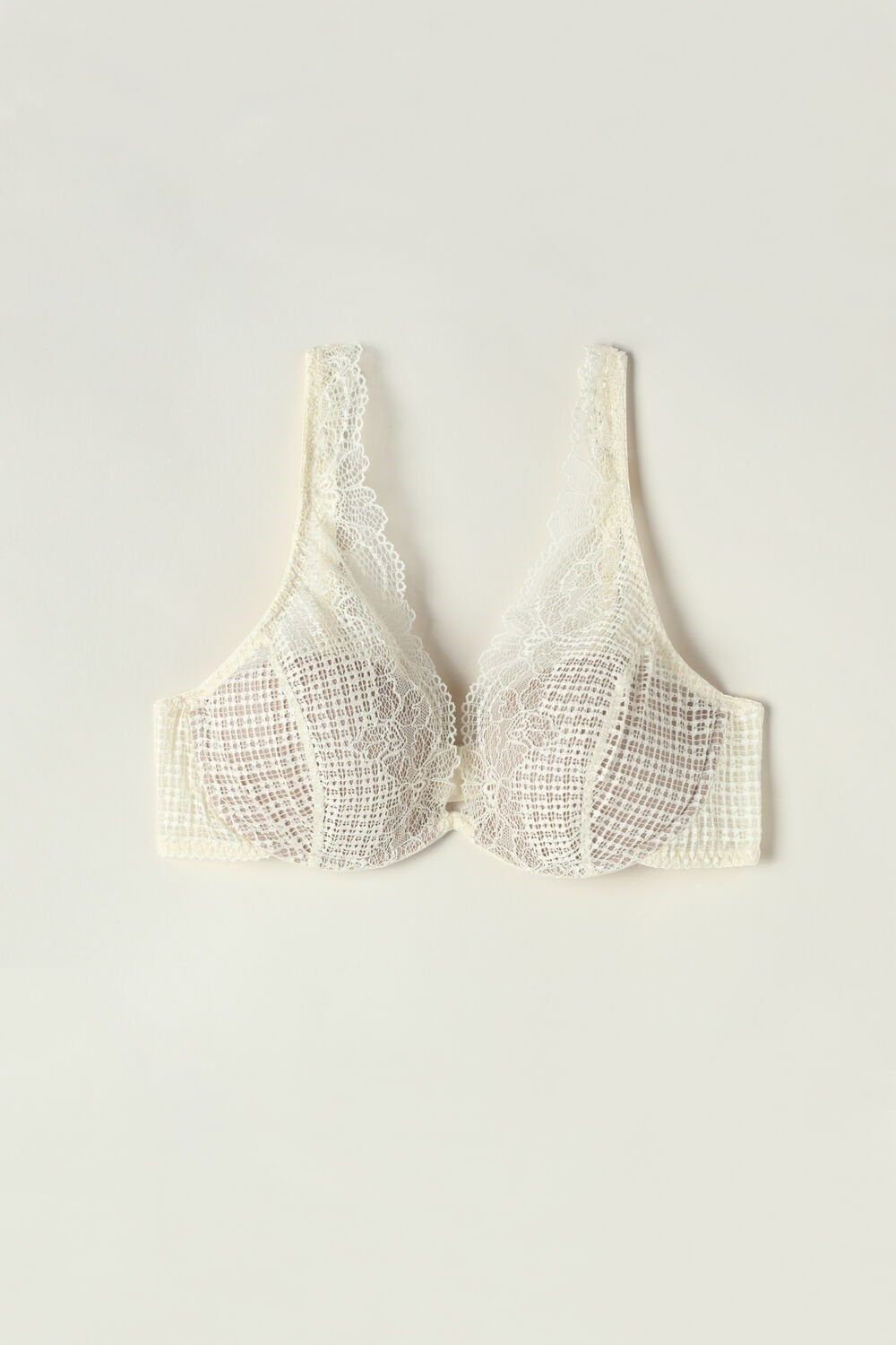 White - 907i - Butter White Intimissimi Romantic Heritage Elena Balconette Bra | OLMN-05316