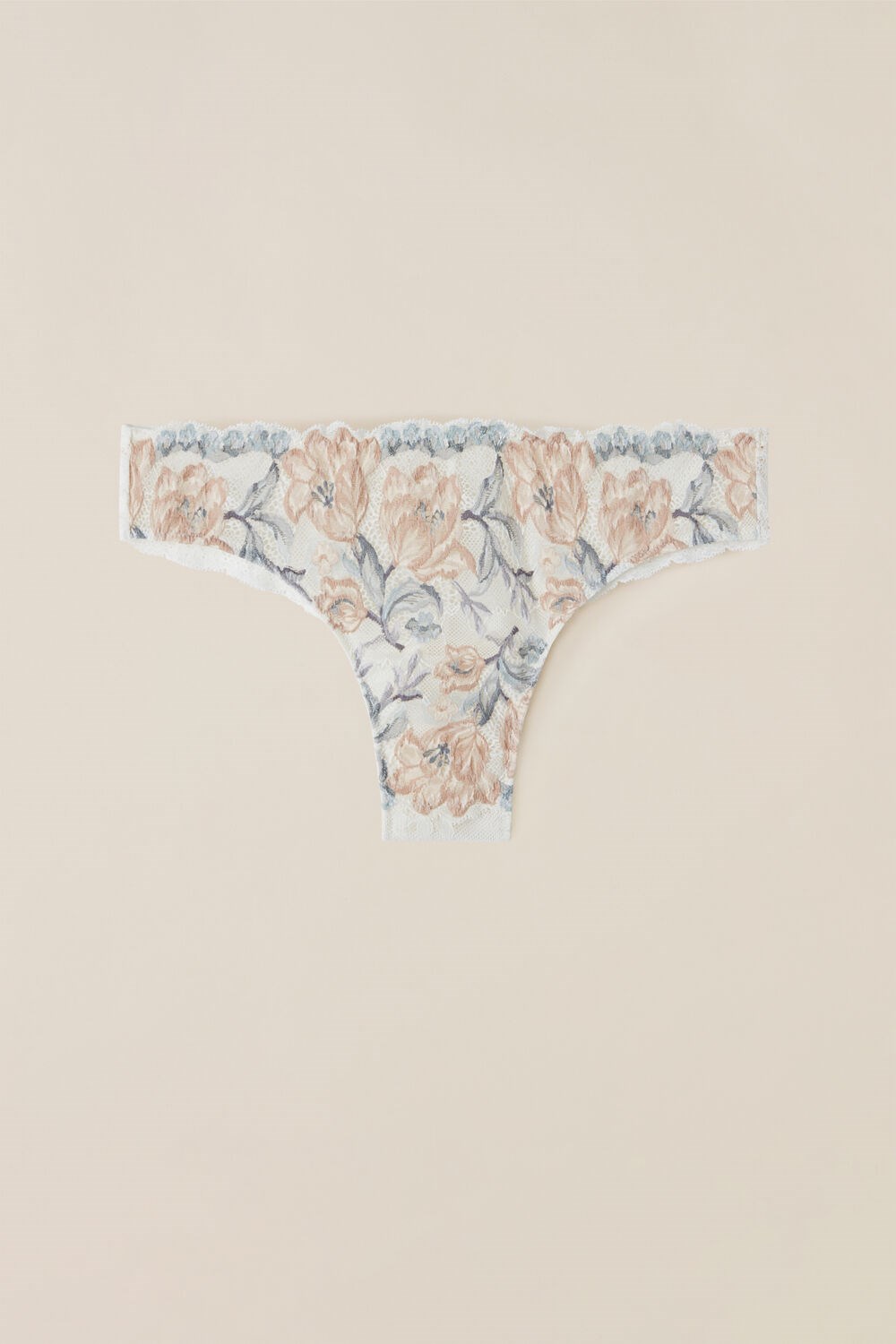 White - 990i - Ivory Autumn Beauty Floral Print Intimissimi Ephemeral Beauty Brazilian | SWFZ-35247