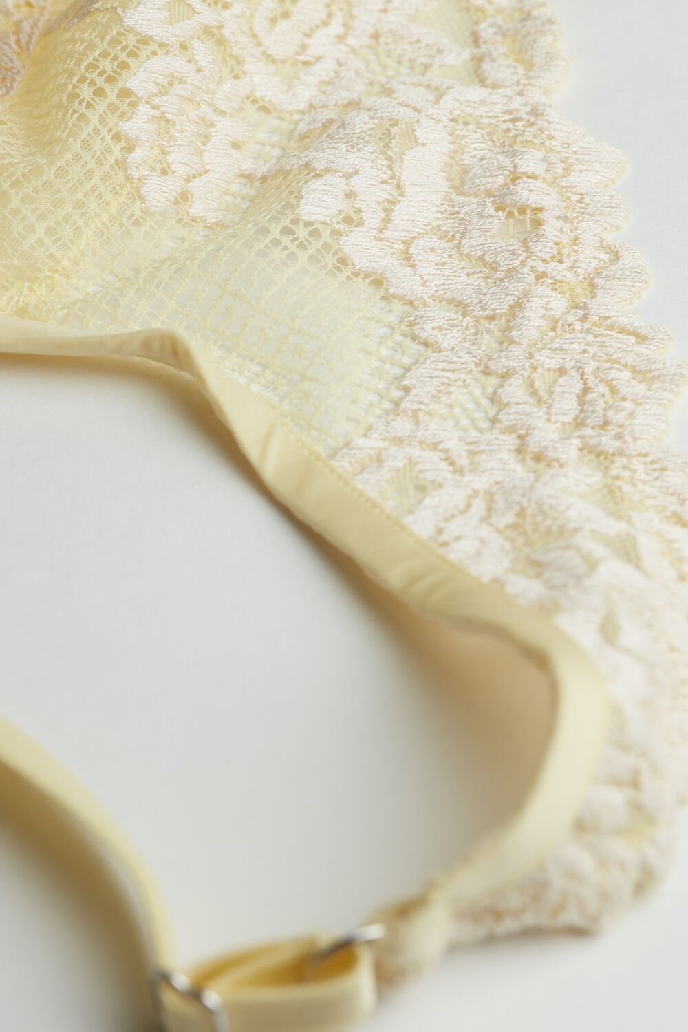 Yellow - 875i - Pastel Yellow / Ivory Intimissimi Pretty Flowers Lara Triangle Bra | IEKW-37948