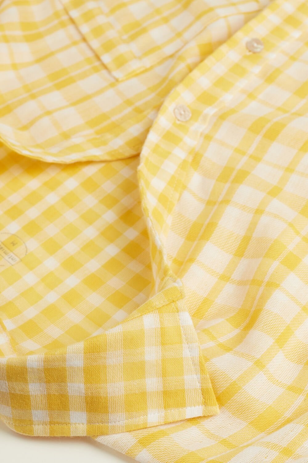 Yellow - 909i - Yellow Tartan Intimissimi Yellow Submarine Short Sleeve Top | ETOH-96841